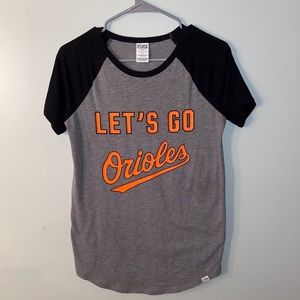 PINK baltimore orioles women’s baseball tee